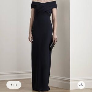 NWT RALPH LAUREN Black Off The Shoulder Full Length Gown